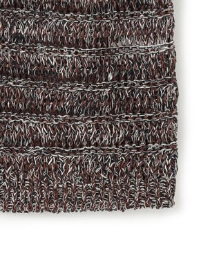 23区 【洗える】テープミックススカシ ノースリーブ ニット ダークブラウン系