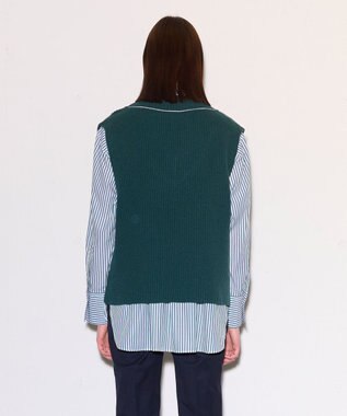 JOSEPH ポプリンシャツ×ニットベスト Dark Teal