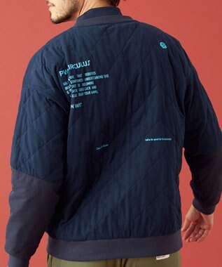 PW CIRCULUS 【裏地付き/防寒】【MEN】キルティングスエットプルオーバー ネイビー系