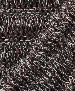 23区 【洗える】テープミックススカシ ノースリーブ ニット ダークブラウン系