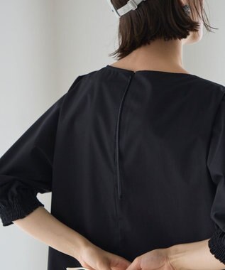 UNFILO イージーケア ドルマンブラウス ブラック