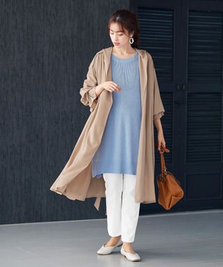 Tiaclasse L 【洗える】リラックス感のあるラグランスリーブニット サックス