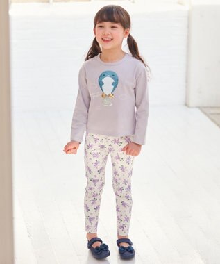 ANY KIDS ミラクルスパンコール 長袖 Ｔシャツ ブルーグレー×気球