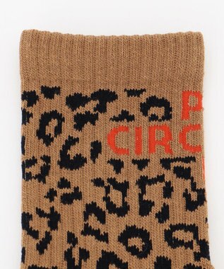 PW CIRCULUS 【WOMEN】【土踏まずをサポート】ロゴ ミドルソックス レオパード