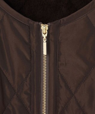 ANY SIS S フェイクファーコンビキルティング アウター ブラウン