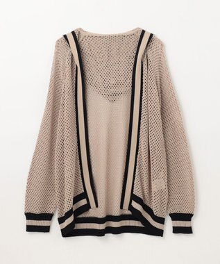 GRACE CONTINENTAL メッシュラインニットフーディ ベージュ