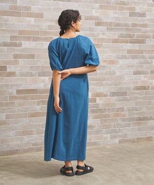 J.PRESS YORK STREET 【WOMEN】コットンワッシャーリラックス ワンピース ピーコックグリーン系