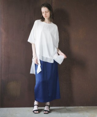 YECCA VECCA シャイニーツイルナロースカート Dark Blue