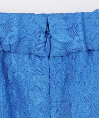 組曲 【WEB限定】エアリーフラワージャガード フレアスカート ブルー系
