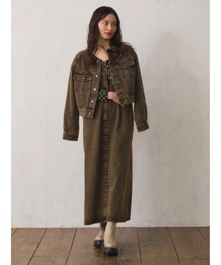 Green Parks ・ＳＵＧＡＲ　ＳＰＯＯＮ　カラーデニムジャンスカ Brown