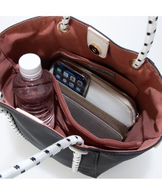 UNBILLION カシュカシュ cachecache / コーティングキャンバスロープハンドルトート ブラック