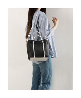 UNBILLION カシュカシュ cachecache / コーティングキャンバスロープハンドルトート ブラック