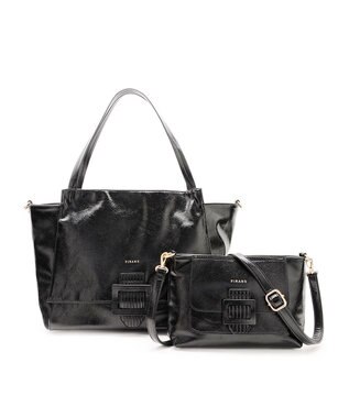MioFIRANO バックル付きトートバッグ＆ショルダーバッグセット 2WAY A4サイズ対応　FIRANO フィラノ BLACK