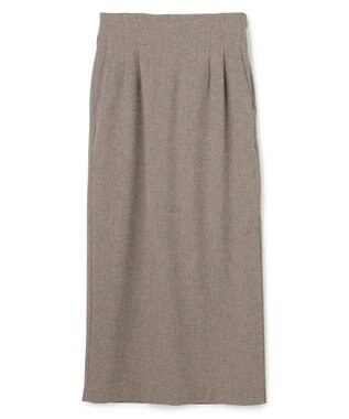 uncrave ウォッシャブルウールライクツイル Iラインスカート シャンブレーチャコール