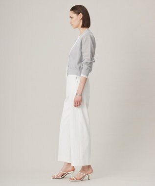 ICB 【洗える】 シアーレイヤードカーディガン ライトグレー×オフホワイト系