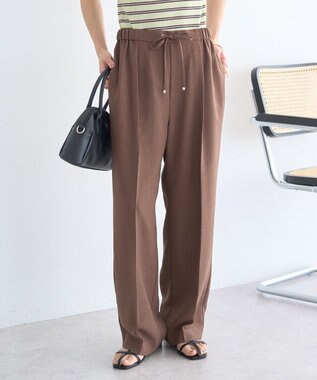 earth music&ecology 【セットアップ対応】リネンライクリラックスパンツ Brown