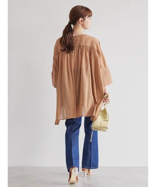 AMERICAN HOLIC バックギャザーＶネックシアーシャツ Camel