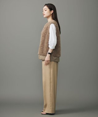 自由区 L 【SHIHOさん着用】カルガンラムエコファー ジレ モカ