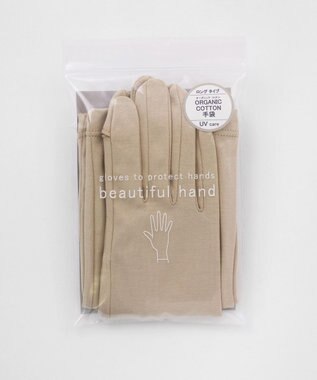 ORuKuBET 【WOMEN】ORGANIC COTTON グローブ ＜ロングタイプ＞ 【 UVカット・オーガニックコットン・タッチパネル対応・日本製 】 ベージュ