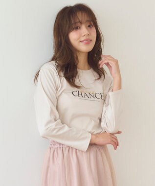 Feroux 【洗える】プリントＴシャツ ベージュ系