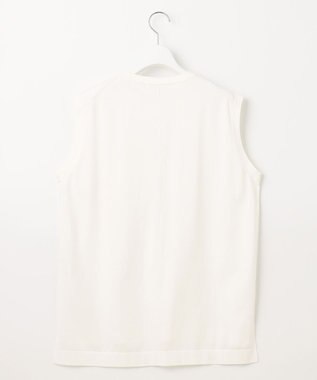 23区 【洗える】スビンハイツイストコットン ノースリーブ ニット ホワイト系