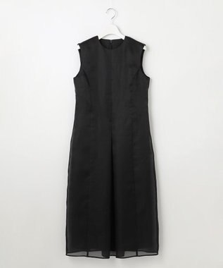 23区 S 【エステータ】シルクブレンド ライトタフタ シアーコンビ ワンピース ブラック系