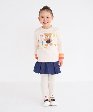 MIKI HOUSE HOT BISCUITS 【80-120cm】 デニム スカート付きパンツ 紺