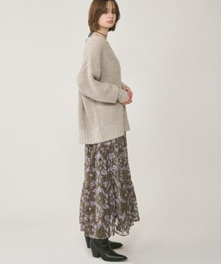 GRACE CONTINENTAL ラメ畦ニットトップ ベージュ