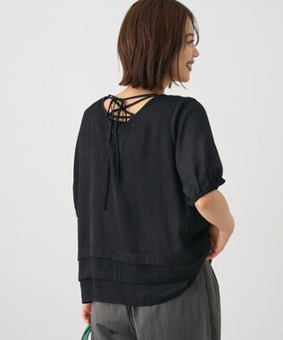 CRAFT STANDARD BOUTIQUE バックレースアップバルーンスリーブブラウス