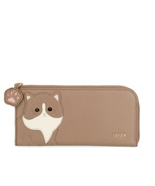 IBIZA アニマーダ　牛革　L字ファスナー長財布(ネコ)