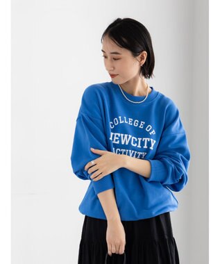 Te chichi 裏毛ロゴプルオーバー ブルー