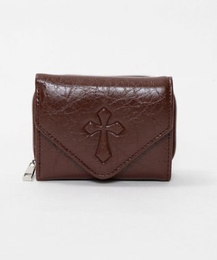 WEGO エンボスクロスウォレット ブラウン