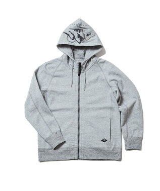 JOSEPH ABBOUD MOUNTAIN 【UNISEX】OGパイルエンブロイダイリー パーカー ライトグレー系