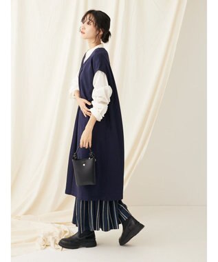 CRAFT STANDARD BOUTIQUE 配色ストライプニットスカート Blue