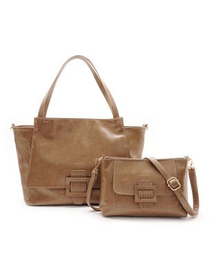 MioFIRANO バックル付きトートバッグ＆ショルダーバッグセット 2WAY A4サイズ対応　FIRANO フィラノ GREIGE