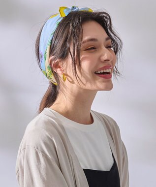 ANY マルチスクエアスカーフ ブルー