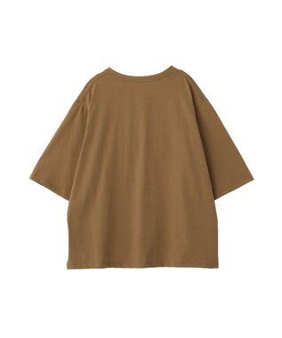 YECCA VECCA 【UVカット】ワイドスリーブ箔プリントTee Dark Beige