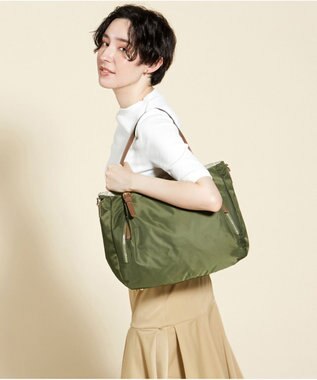 LA BAGAGERIE 【MONICA】ナイロン2WAYトートバッグ Mサイズ カーキ