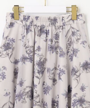 ANY SIS 【洗える】フロッキーオンフラワー スカート アイボリーベース