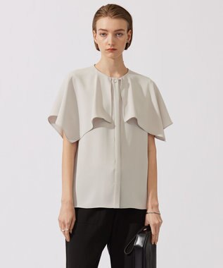 【UVカット・接触冷感・防シワ・洗える】エステルダブルクロス ハンカチーフスリーブブラウス