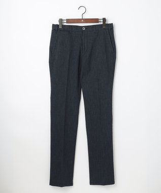 JOSEPH ABBOUD 【ウエストも伸びる】オーガニックストレッチムリネピケ パンツ ネイビー系