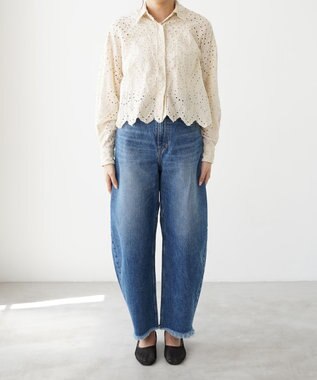 woadblue 再入荷＜坪田あさみさんコラボ＞コットン100％ ブレットデニムパンツ BLUE