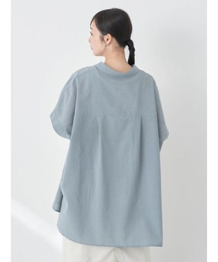 earth music&ecology 配色ステッチＢＩＧシャツ Gray