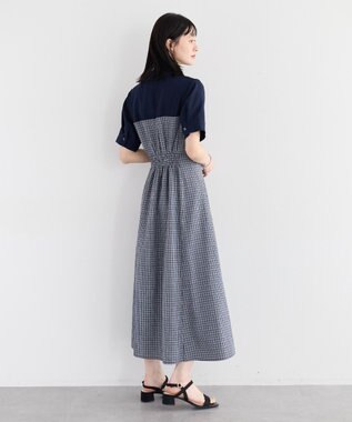 YECCA VECCA ハーフスリーブベアドッキングワンピース Check