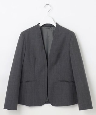 J.PRESS LADIES S 【セットアップ対応】BAHARIYE PINHEAD ノーカラー ジャケット グレー系