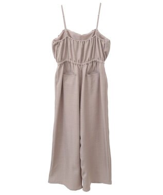 Green Parks 胸元バルーンウエストリボンサロペット Light Beige