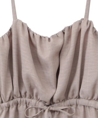 Green Parks 胸元バルーンウエストリボンサロペット Light Beige