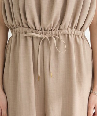 Green Parks 胸元バルーンウエストリボンサロペット Light Beige