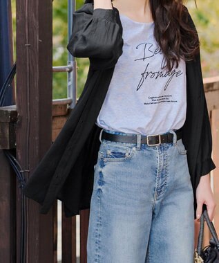 Tiaclasse L 【洗える】フード付きフレアチュニック ネイビー