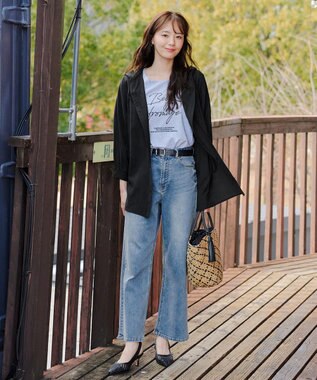 Tiaclasse L 【洗える】フード付きフレアチュニック ネイビー